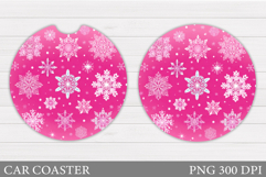 Snowflakes Car Coaster Design. Christmas Car Coaster Product Image 1