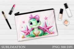 Turtle Makeup Bag Design. Turtle Sublimation Product Image 1