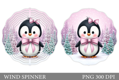 Cute Penguin Wind Spinner. Christmas Wind Spinner Design Product Image 1