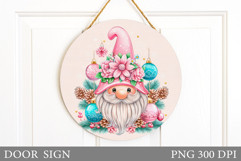 Christmas Gnome Door Sign. Christmas Door Sign Sublimation Product Image 1