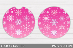 Snowflakes Car Coaster Design. Christmas Car Coaster Product Image 1