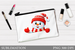 Snowman Cosmetics Bag. Christmas Makeup Bag Sublimation Product Image 1