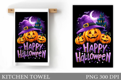 Halloween Pumpkin Kitchen Towel. Halloween Sublimation Product Image 1