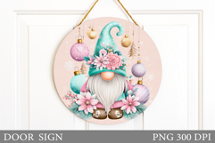 Christmas Gnome Door Sign. Christmas Door Sign Sublimation Product Image 1