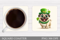 St Patrick Dog Coaster. St Patrick Coaster Design Product Image 1