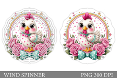 Chicken Wind Spinner Design. Chicken Flowers Wind Spinner Product Image 1