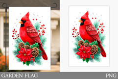 Christmas Cardinal Garden Flag. Christmas Garden Flag Design Product Image 1