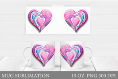Heart Mug Sublimation. Valentines Mug Design Product Image 1