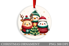 Cute Bird Christmas Ornament. Christmas Sublimation Product Image 1