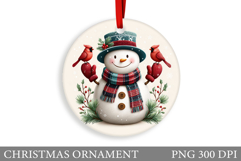 Snowman Christmas Ornament. Snowman Ornament Design Product Image 1