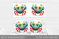 Crab Mug Design. Crab Mug Wrap Sublimation Product Image 1