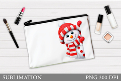 Snowman Makeup Bag Design. Christmas Cosmetics Bag Product Image 1