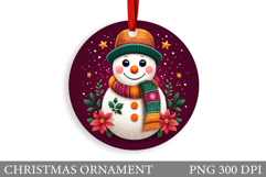 Snowman Christmas Ornament. Snowman Ornament Design Product Image 1