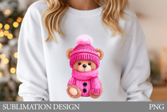 Christmas Bear T-Shirt Design. Cute Bear Sublimation Product Image 1
