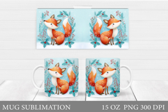 Christmas Fox Mug Design. Christmas Mug Sublimation Product Image 1
