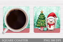 Christmas Hedgehog Coaster. Cute Hedgehog Coaster Design Product Image 1