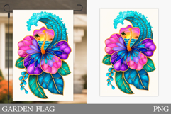 Hibiscus Garden Flag Design. Tropical Flowers Garden Flag Product Image 1