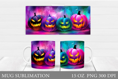 Halloween Mug Sublimation. Halloween Pumpkin Mug Design Product Image 1