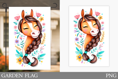 Cute Horse Garden Flag. Summer Garden Flag Sublimation Product Image 1