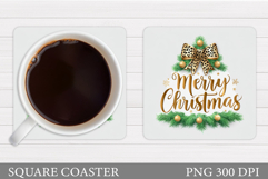 Christmas Tree Coaster Sublimation. Christmas Coaster Design Product Image 1