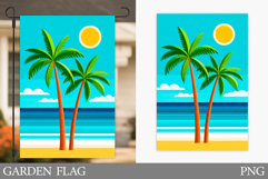 Palm Tree Garden Flag Design. Summer Garden Flag Sublimation Product Image 1
