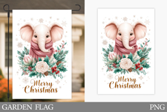 Christmas Elephant Garden Flag. Christmas Garden Flag Design Product Image 1