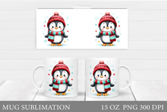 Christmas Penguin Mug Design. Christmas Mug Sublimation Product Image 1