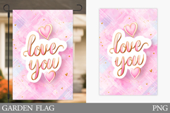 Valentines Love Garden Flag. Valentine Garden Flag Design Product Image 1