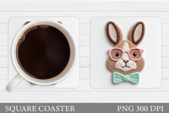 Cute Bunny Coaster Design. Cute Bunny Sublimation Product Image 1