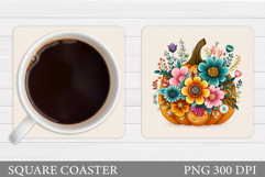 Pumpkin Coaster Design. Fall Coaster Sublimation Product Image 1