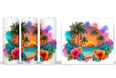Palm Tree Tumbler Sublimation. Sea Tumbler Design Product Image 2