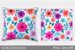 Floral Pillow Design. Flowers Sublimation Product Image 1