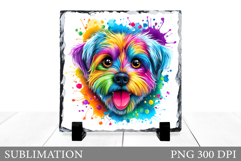 Dog Sublimation. Cute Dog Slate Sublimation Product Image 1