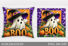 Cute Ghost Pillow Design. Cute Ghost Sublimation Product Image 1