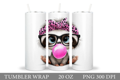 Cute Sloth Tumbler Design. Cute Sloth Sublimation Product Image 1