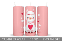 Valentines Lama Tumbler. Valentines Tumbler Sublimation Product Image 1