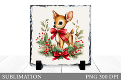 Christmas Deer Sublimation. Christmas Deer Slate Design Product Image 1
