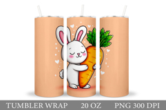 Cute Bunny Tumbler Design. Bunny Sublimation Product Image 1