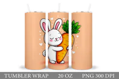 Cute Bunny Tumbler Design. Bunny Sublimation Product Image 1