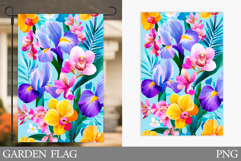 Flowers Garden Flag Sublimation. Floral Garden Flag Design Product Image 1
