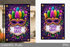 Mardi Gras Garden Flag. Mardi Gras Sublimation Product Image 1