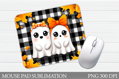 Halloween Ghost Mouse Pad. Halloween Mouse Pad Sublimation Product Image 1