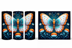 Butterfly Flowers Tumbler. Butterfly Tumbler Sublimation Product Image 2
