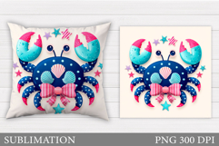 Crab Pillow Sublimation. Crab Sublimation Product Image 1