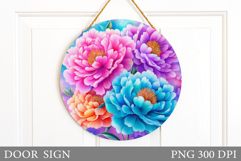 Flowers Door Sign Design. Floral Door Sign Sublimation Product Image 1