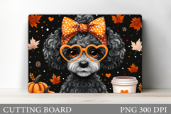Fall Dog Cutting Board. Fall Cutting Board Design Product Image 1