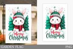 Christmas Bunny Garden Flag. Christmas Garden Flag Design Product Image 1