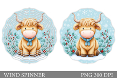 Christmas Cow Wind Spinner. Christmas Wind Spinner Design Product Image 1