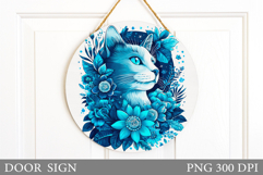 Cute Cat Door Sign Design. Cute Cat Sublimation Product Image 1