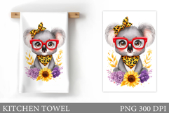 Cute Koala Kitchen Towel. Koala Sublimation Product Image 1